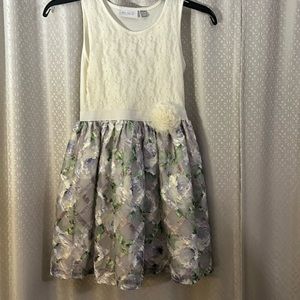 Children’s place ~ girls M (7/8) dress off white bodice; shimmer floral skirt